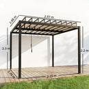 Outsunny 3 X 3 M Louvered Pergola With PC Roof, Aluminium Patio Gazebo