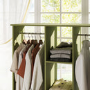 HOMCOM Mobile Double Open Wardrobe w/ Clothes Hanging Rail Colthing