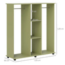 HOMCOM Mobile Double Open Wardrobe w/ Clothes Hanging Rail Colthing