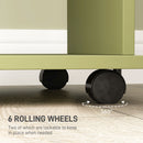 HOMCOM Mobile Double Open Wardrobe w/ Clothes Hanging Rail Colthing