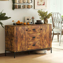 HOMCOM Modern Sideboard, Storage Cabinet, Accent Cupboard Rustic Brown