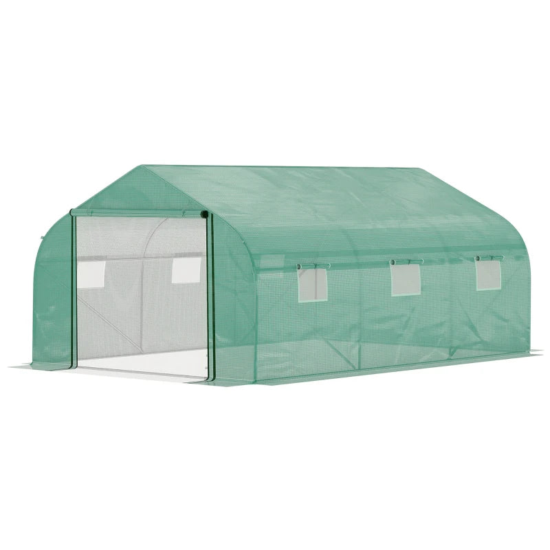 Outsunny Greenhouse Polytunnel 4.47x3x2m - Green