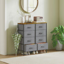 HOMCOM 8 Drawer Fabric Chest of Drawers w/ Wooden Top for Hallway