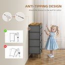 HOMCOM 8 Drawer Fabric Chest of Drawers w/ Wooden Top for Hallway