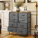 HOMCOM 8 Drawer Fabric Chest of Drawers w/ Wooden Top for Hallway