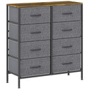 HOMCOM 8 Drawer Fabric Chest of Drawers w/ Wooden Top for Hallway