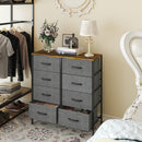 HOMCOM 8 Drawer Fabric Chest of Drawers w/ Wooden Top for Hallway