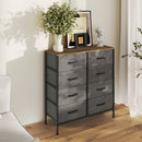HOMCOM 8 Drawer Fabric Chest of Drawers w/ Wooden Top for Hallway