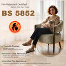 HOMCOM Accent Chair, Upholstered Armchair with Solid Wood Legs, Light Brown