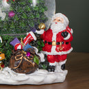 10cm Battery Powered Musical Tree Santa Spin Snowsphere with Colour Changing LEDs