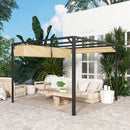 Outsunny 3 x 3(m) Pergola with Retractable Roof & Roller Shade