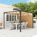 Outsunny 3 x 3(m) Pergola with Retractable Roof & Roller Shade