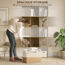 HOMCOM Geometric Bookshelf, 5-Tier S Shaped Bookcase, Rustic Brown