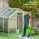 Outsunny Aluminium Greenhouse With/ Door Window Galvanised Base PC Panel