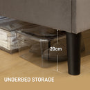 HOMCOM Bed Frame With 5-Level Adjustable Headboard Wooden Slats