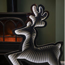 60cm Infinity Light up Leaping Reindeer Christmas Decoration with Ice White LEDs on Metal Base