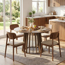 HOMCOM Modern Dining Table For 4-6 People 120 Cm Light Walnut