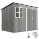 Outsunny 8.5 x 6ft Galvanised Steel Garden Shed with Foundation Kit, Grey