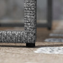 Outsunny 3PCS Rattan Bistro Set Glass Top Table and Chairs with 4 Cushions