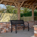 Keswick 2 Seater Outdoor Modern Lattice Design Metal Garden Patio Bench