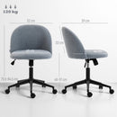 HOMCOM Desk Chair, Fluffy Swivel Office Chair For Makeup Vanity, Grey