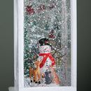 31cm Dual Powered Light up Glitter Christmas Water Spinner with Snowman Scene