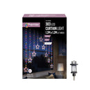 1.2m X 1.2m Light Up Star Pin Wire Christmas Curtain Lights With 303 Rainbow LEDs