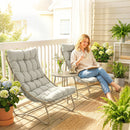 Outsunny Garden Bistro Set, Bistro Table And Chairs W/ Cushions, Light Grey