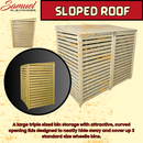 1.34m x 1.2m Large Wooden Outdoor Garden Double Wheelie Bin Store Storage for 2 Bins