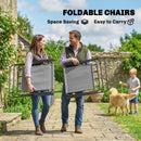 Outsunny 8 Piece Garden Dining Set With 6 Folding Chairs And Umbrella, Grey