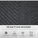 Outsunny Set of 2 Outdoor Rattan Folding Chair Set w/ Adjustable Backrest Grey