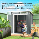 Outsunny 6 X 6 Ft Plastic Garden Shed With Floor, Lockable Doors, Grey
