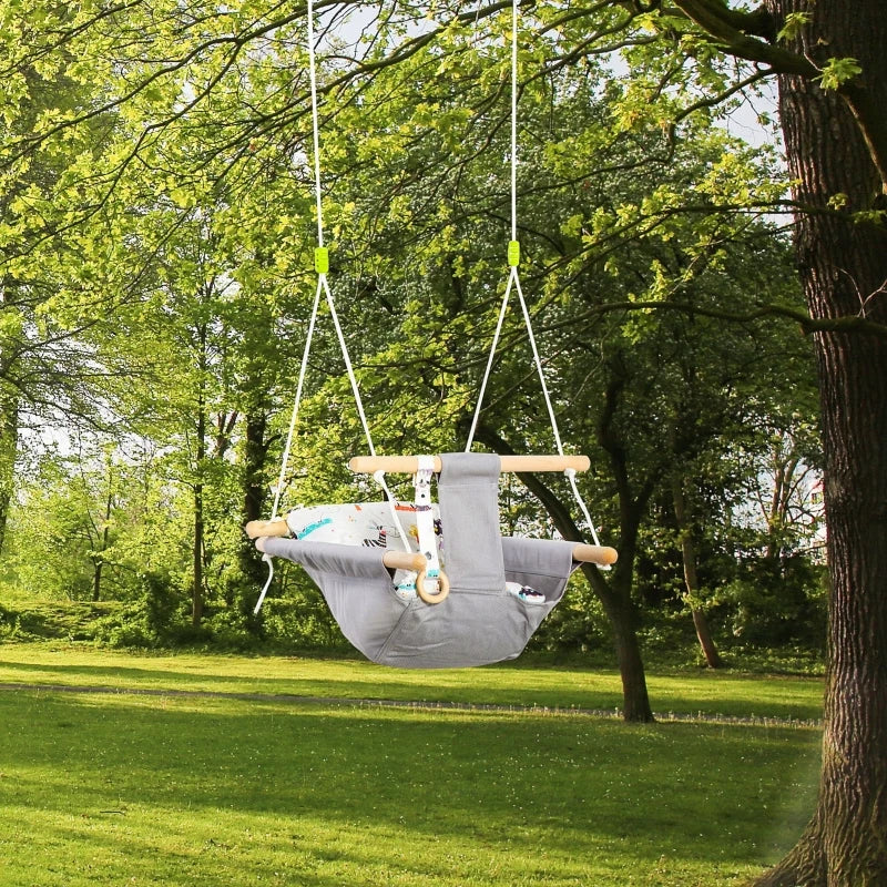 Outsunny Baby Swing Seat for Ages 6-36 Months - Grey