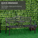 Outsunny Outdoor Bench with Liftable Middle Table, Patio Loveseat, Black