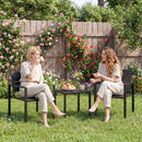 Outsunny 3 Pieces Garden Bistro Set for 2, Outdoor Bistro Table and Chairs