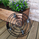 27cm Black Heavy Duty Metal Garden Patio Plant Flower Pot Stand Trolley on Metal Castor Wheels