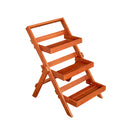 Outdoor 3 Tier Wooden Foldable Plant Display Stand