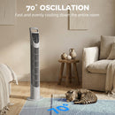 HOMCOM 78.5cm Oscillation Tower Fan With Remote Control 3-Speed Wind Grey
