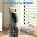 HOMCOM 78.5cm Oscillation Tower Fan With Remote Control 3-Speed Wind Grey