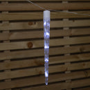 2.7m Set Of 10 Battery Operated In-Lit Christmas Icicle Lights With 40 Cool White LEDs