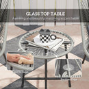 Outsunny Rattan Bistro Set, Small Balcony Furniture with Cushion, Light Grey