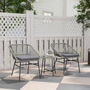 Outsunny Rattan Bistro Set, Small Balcony Furniture with Cushion, Light Grey