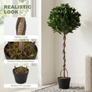 Outsunny Realistic Lush Topiary Ball Tree with Twisted Trunk, Green