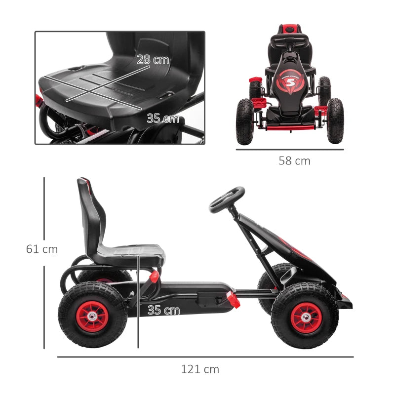 HOMCOM Children Pedal Go Kart  Ages 5-12 Years Old, Red