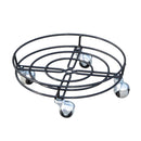37cm Black Metal Heavy Duty Plant Pot Trolley On Castor Wheels