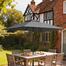 Outsunny Garden Parasol, Outdoor Umbrella With Tilt Function, Dark Grey