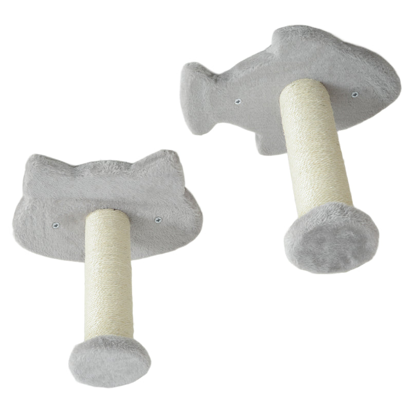 PawHut 4PCs Cat Wall Shelves with Steps, Ladder, Jumping Platforms