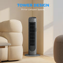 HOMCOM 75cm Tower Fan Noise Reduction Wind 3-Level Cool ABS Indoor Grey