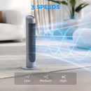 HOMCOM 75cm Tower Fan Noise Reduction Wind 3-Level Cool ABS Indoor Grey