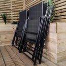 Outdoor 4 Person Round Glass Top Garden Dining Table Chairs Set